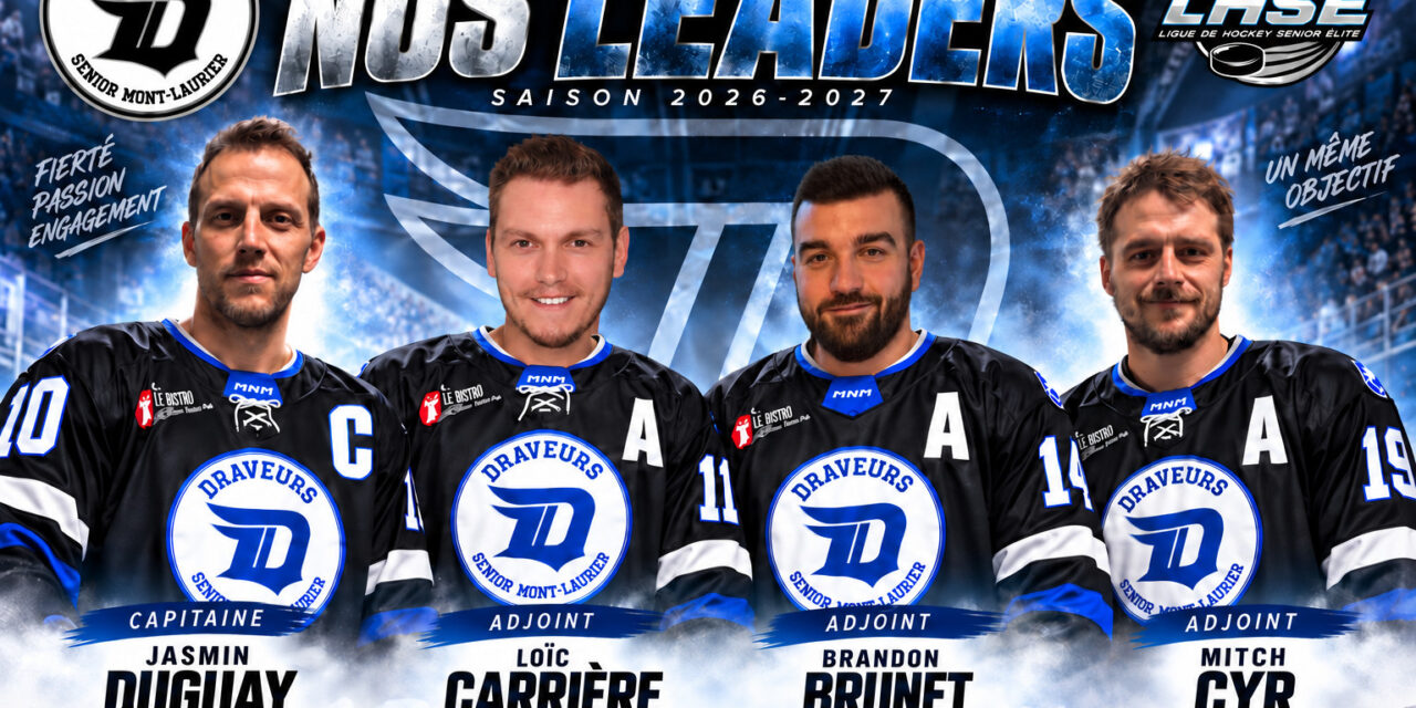 JASMIN DUGUAY ENTRE DANS L’HISTOIRE : LE PREMIER CAPITAINE DES DRAVEURS SENIOR